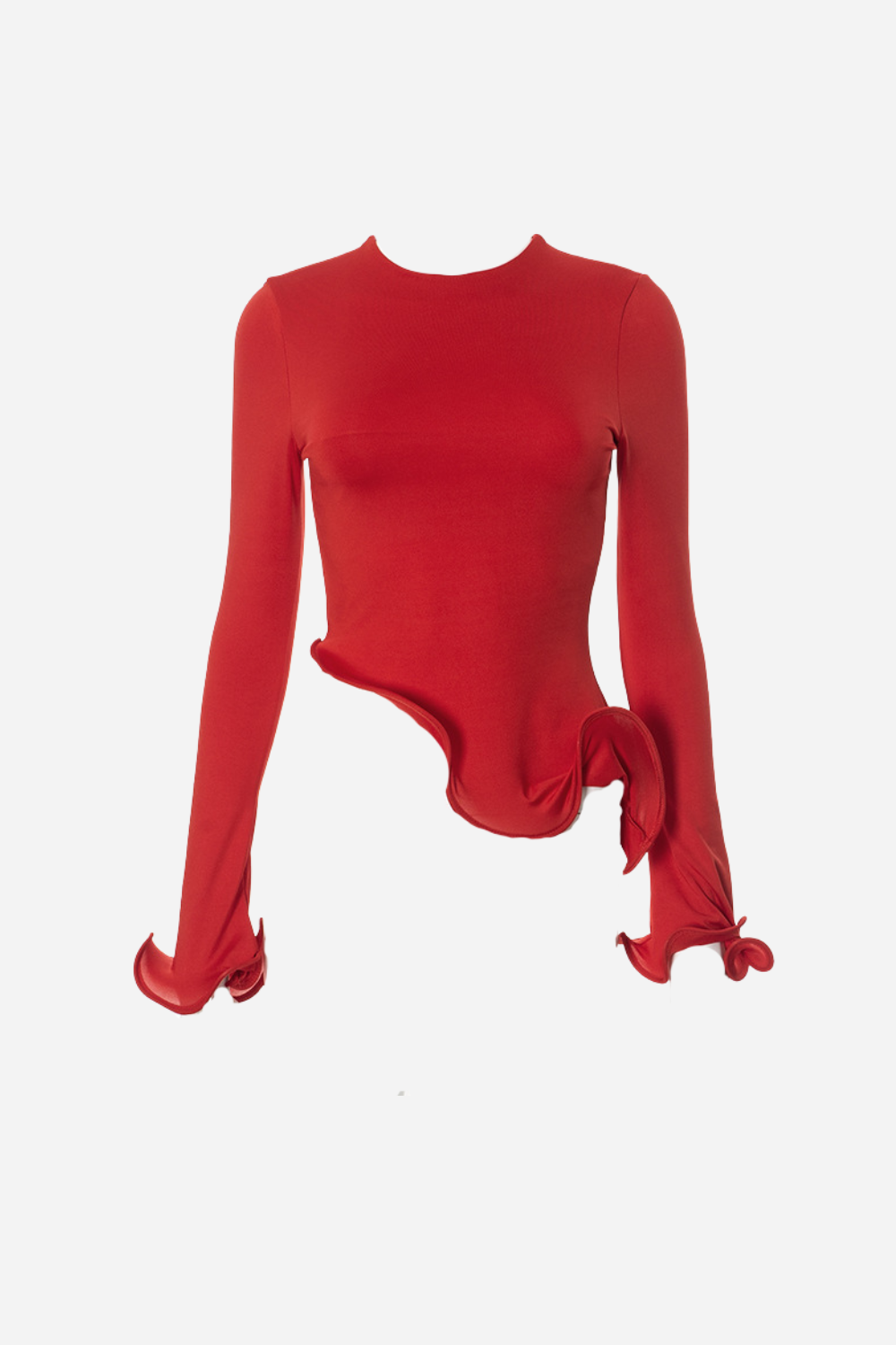 VIRELLA ASYMMETRISK CREW NECK SWIRL TOP