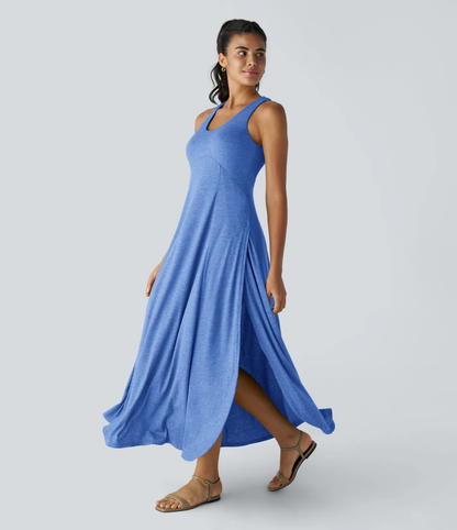 Halara | Maxi Dress con Spacco Laterale e Schiena Scoperta
