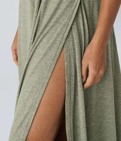 Halara | Maxi Dress con Spacco Laterale e Schiena Scoperta