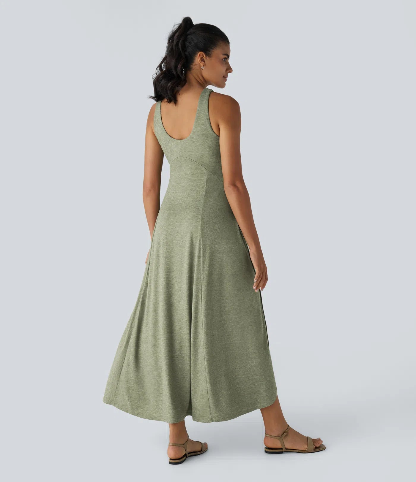 Halara | Maxi Dress con Spacco Laterale e Schiena Scoperta