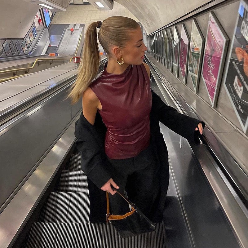 SCARLETT LÆDER TOP