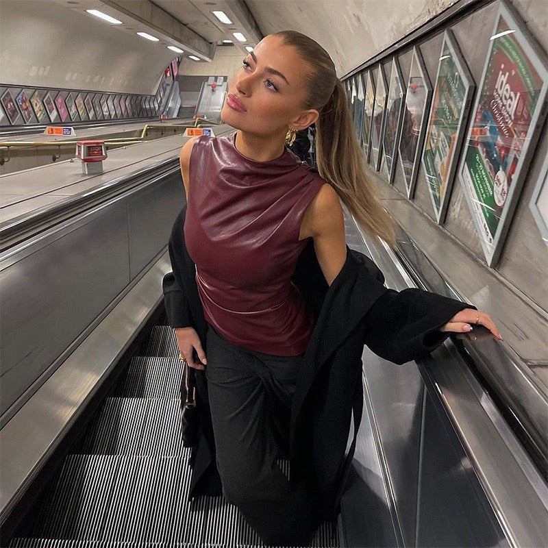 SCARLETT LÆDER TOP