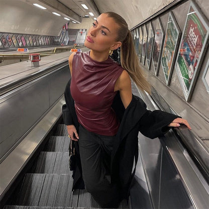 SCARLETT LÆDER TOP