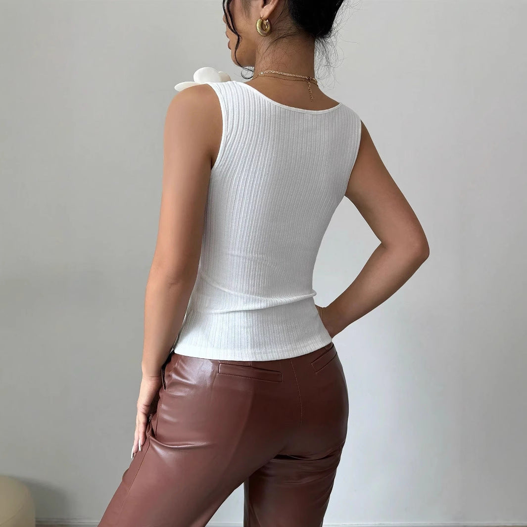 ELIANA BLOMSTER ÆRMEØS TOP