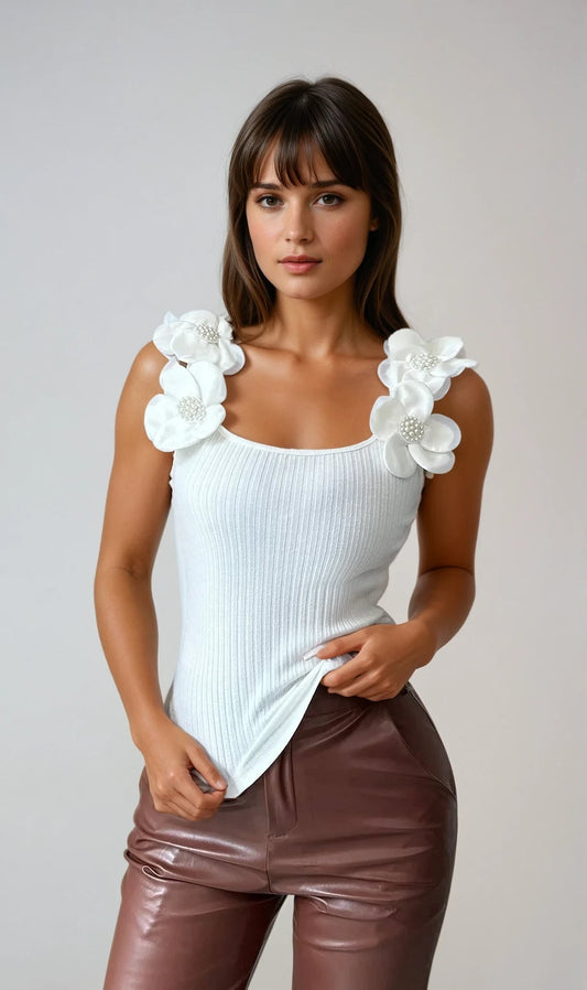 ELIANA BLOMSTER ÆRMEØS TOP