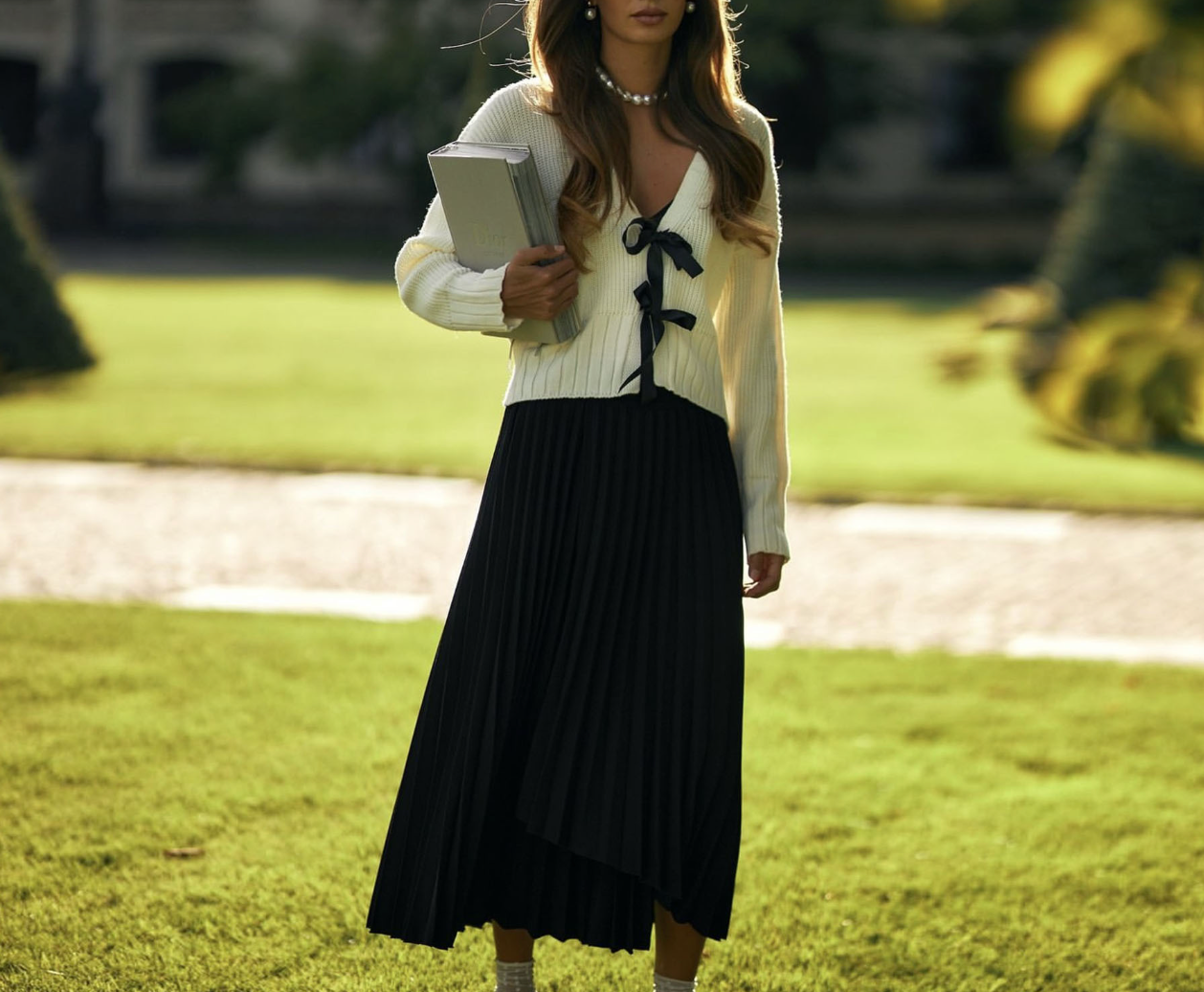 ELENA-MIA’S TIE TOP SWEATER