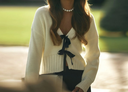 ELENA-MIA’S TIE TOP SWEATER