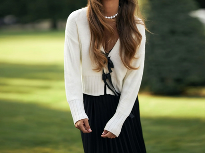 ELENA-MIA’S TIE TOP SWEATER