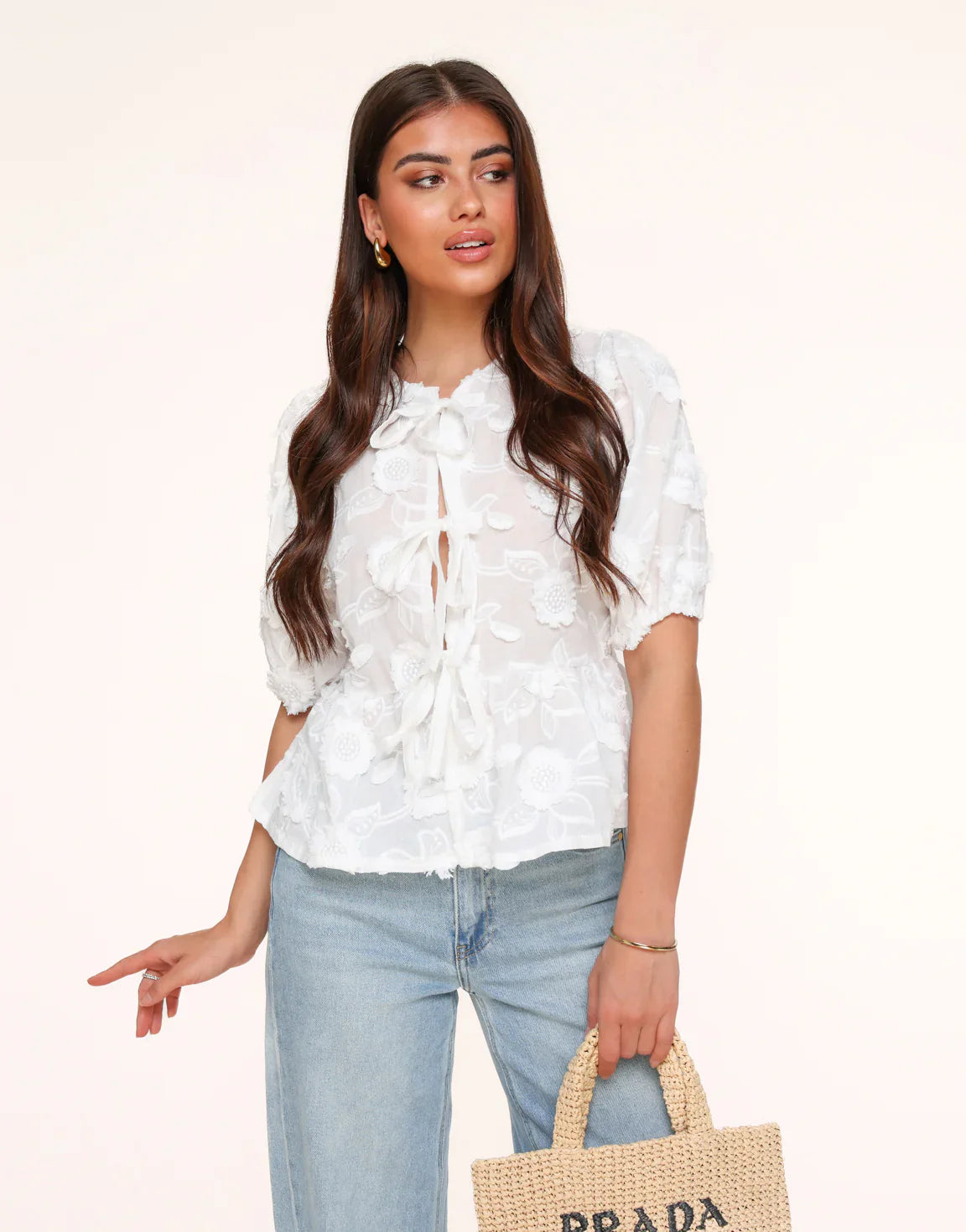 LUNA | HVID BLOMSTER TOP