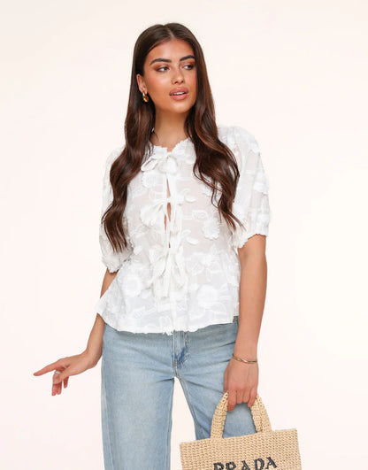 LUNA | HVID BLOMSTER TOP