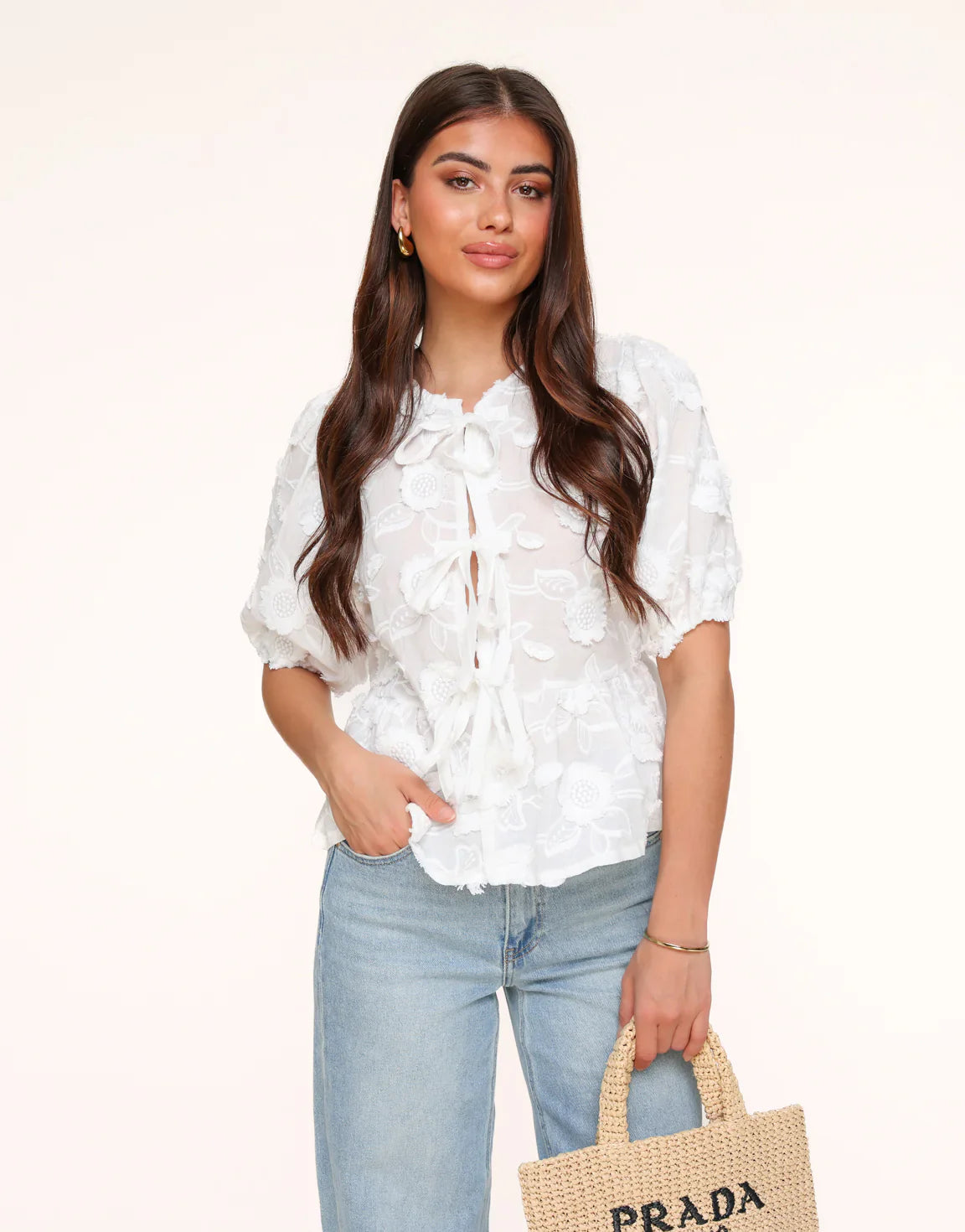 LUNA | HVID BLOMSTER TOP